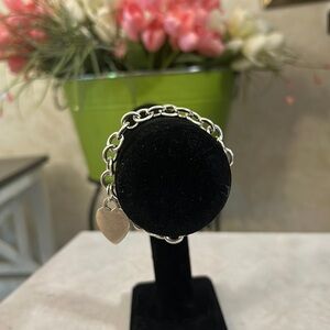 Tiffany & Co 925 sterling silver heart tag bracelet 7” vintage 35 Grams